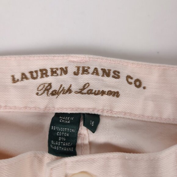 Lauren Ralph Lauren Women's Light Pink Denim Jeans Straight Leg, US 16 - Picture 4 of 9